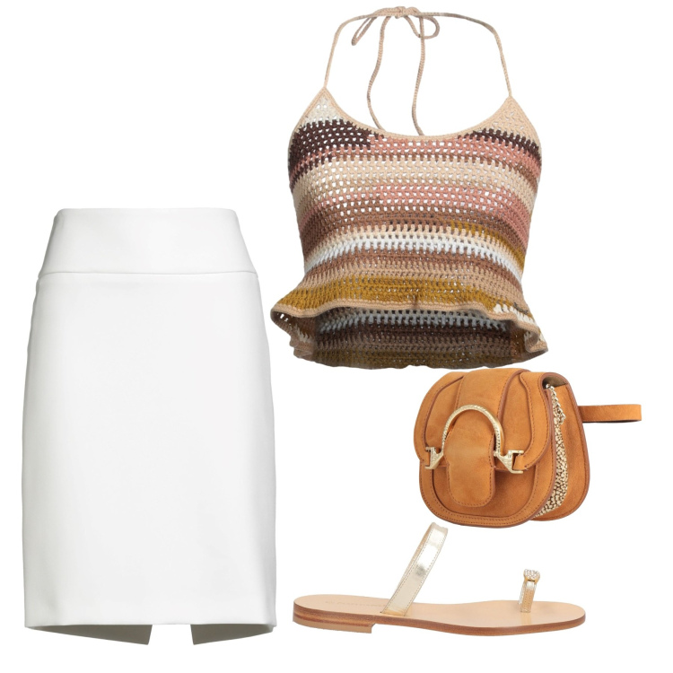 Outfit donna - Total look #2461299. Stile Basic per Tutti i giorni. Abbinamento con minigonne, marsupi, top, ciabatte.
