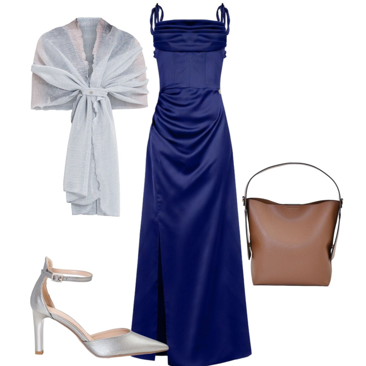 Outfit donna - Total look #2461380. Stile Romantica per Cerimonia. Abbinamento con vestiti lunghi, stole, borse a mano, décolleté.