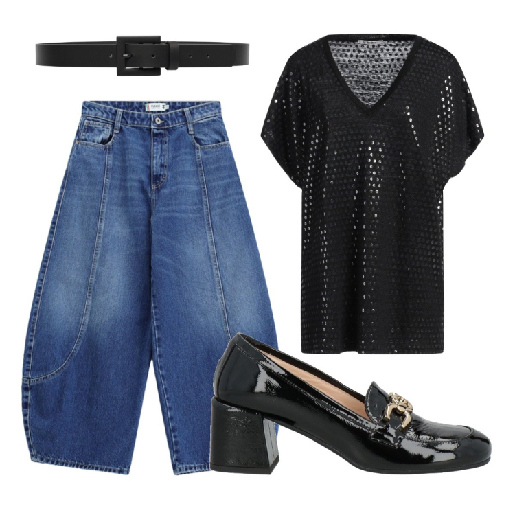 Outfit donna - Settembre sta arrivando. Stile Basic per Tutti i giorni. Abbinamento con mocassini, pullovers, cinture, jeans.