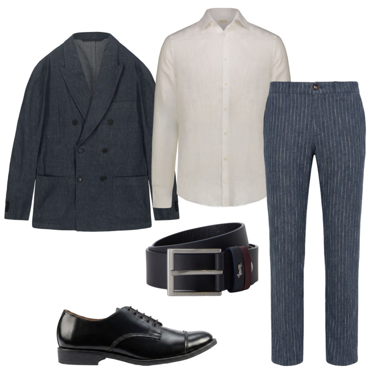 Outfit uomo - Total look #2461474. Stile Business/Elegante per Ufficio. Abbinamento con pantaloni, cinture, giacche, camicie, scarpe stringate.