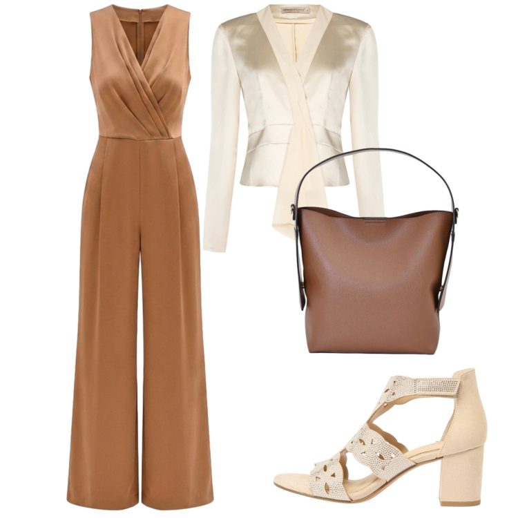 Outfit donna - Total look #2461535. Stile Chic per Cerimonia. Abbinamento con sandali col tacco, tute, blazer, borse a mano.