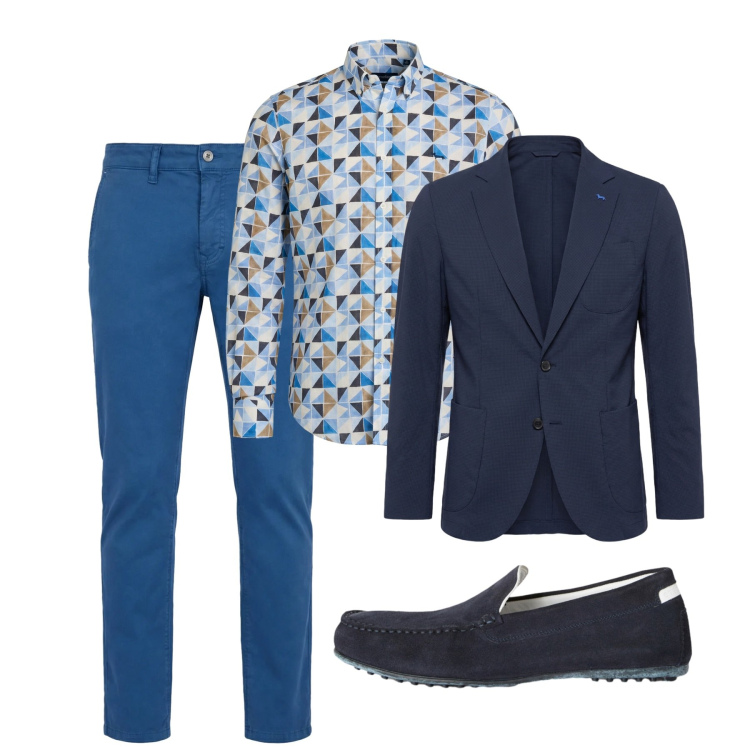 Outfit uomo - In città. Stile Casual per Tutti i giorni. Abbinamento con pantaloni, scarpe stringate, camicie, giacche.