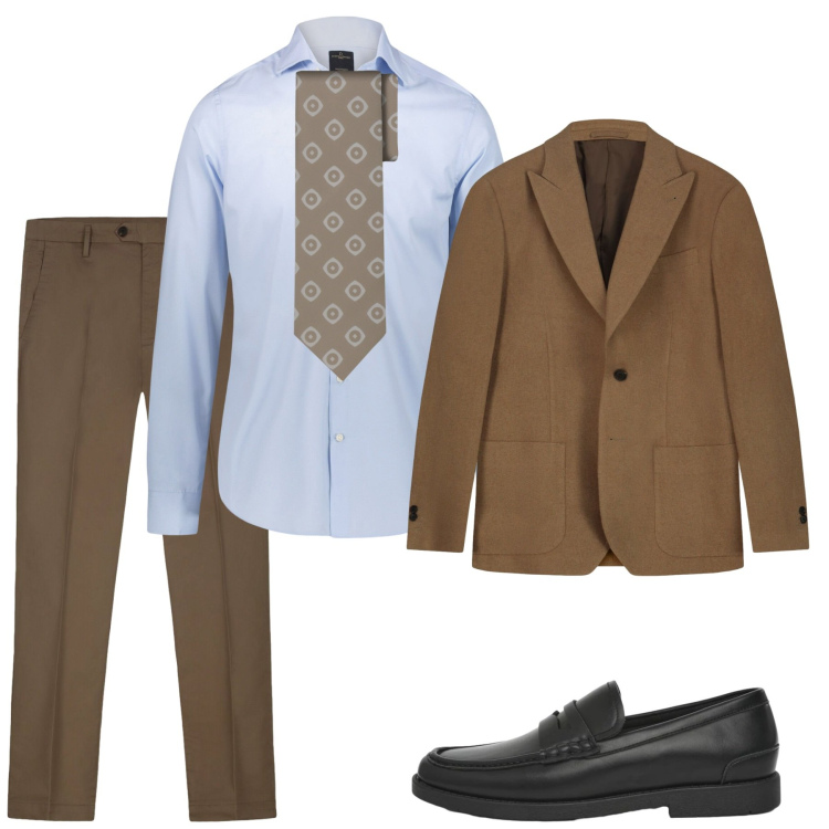 Outfit uomo - Rientro in ufficio. Stile Business/Elegante per Ufficio. Abbinamento con scarpe stringate, camicie, cravatte, giacche, pantaloni.