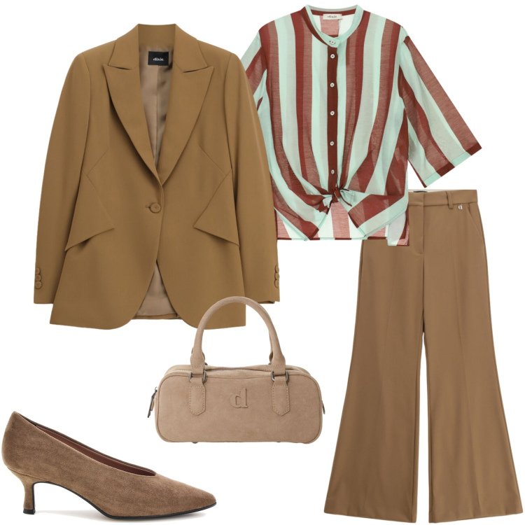 Outfit donna - Back to office. Stile Casual chic per Ufficio. Abbinamento con borse a mano, pantaloni, camicie, blazer, décolleté.
