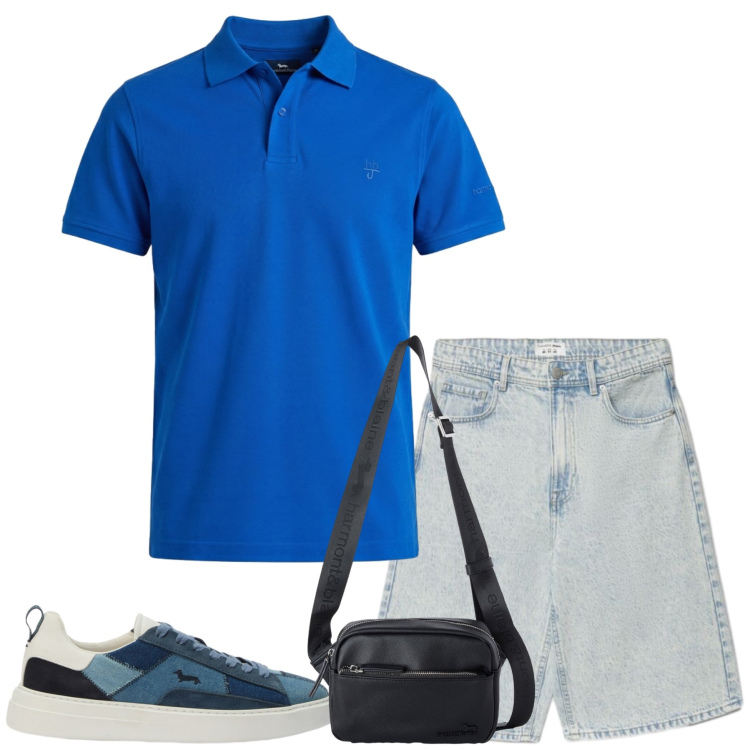 Outfit uomo - Total look #2461654. Stile Casual per Tutti i giorni. Abbinamento con sneakers, polo, borse sportive, shorts.
