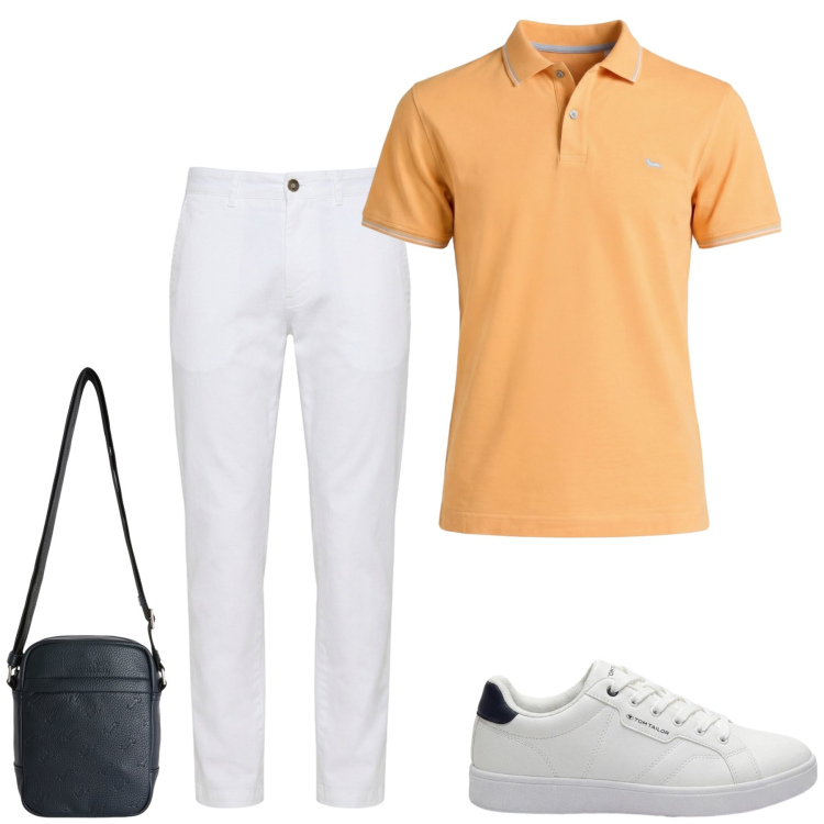 Outfit uomo - Total look #2461655. Stile Urban per Tutti i giorni. Abbinamento con sneakers, borse sportive, polo, pantaloni.
