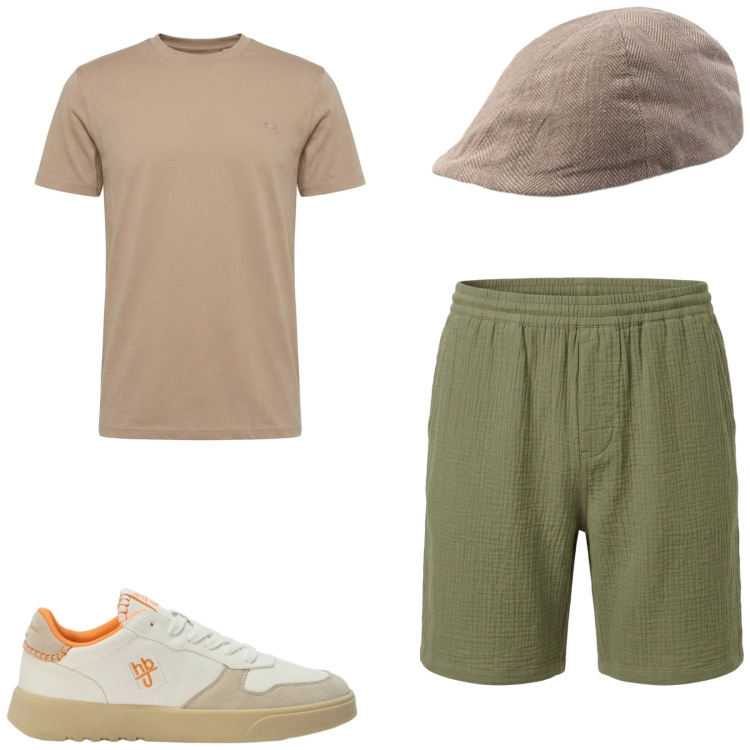 Outfit uomo - Total look #2461670. Stile Casual per Tutti i giorni. Abbinamento con t-shirt, sneakers, pantaloni corti, cappelli e berretti.