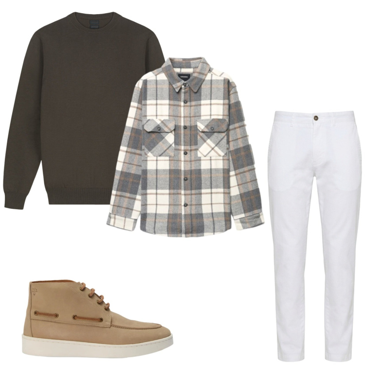 Outfit uomo - Total look #2461674. Stile Trendy per Tutti i giorni. Abbinamento con pantaloni, stivali e stivaletti, camicie, maglieria.