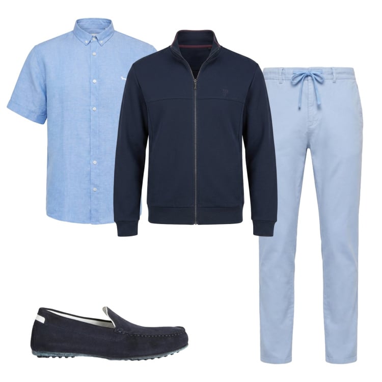 Outfit uomo - Total look #2461712. Stile Casual per Tutti i giorni. Abbinamento con scarpe stringate, pantaloni, camicie a manica corta, felpe.