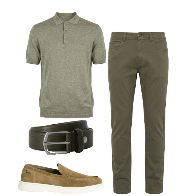 Outfit uomo - Total look #2461748. Stile Casual per Tutti i giorni. Abbinamento con scarpe stringate, polo, pantaloni, cinture.