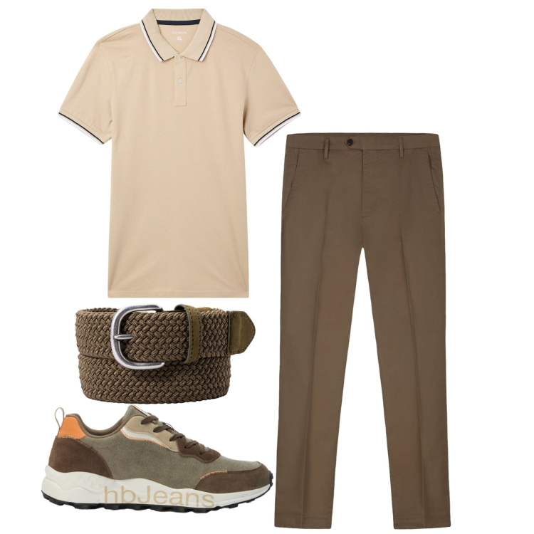 Outfit uomo - Total look #2461749. Stile Casual per Tutti i giorni. Abbinamento con sneakers, polo, pantaloni, cinture.