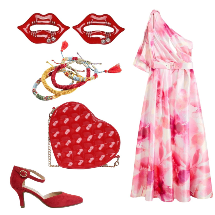 Outfit donna - Total look #2461915. Stile Chic per Serata fuori. Abbinamento con décolleté, vestiti asimmetrici, braccialetti, borse a tracolla, blazer.