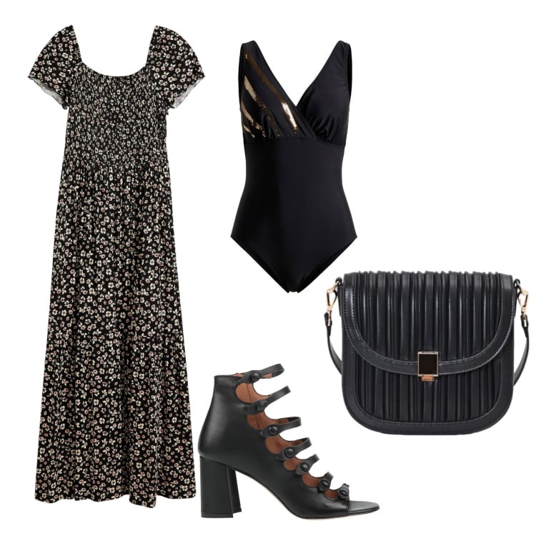 Outfit donna - Total look #2461916. Stile Casual chic per Serata fuori. Abbinamento con stivaletti, costumi interi, vestiti lunghi, borse a tracolla.