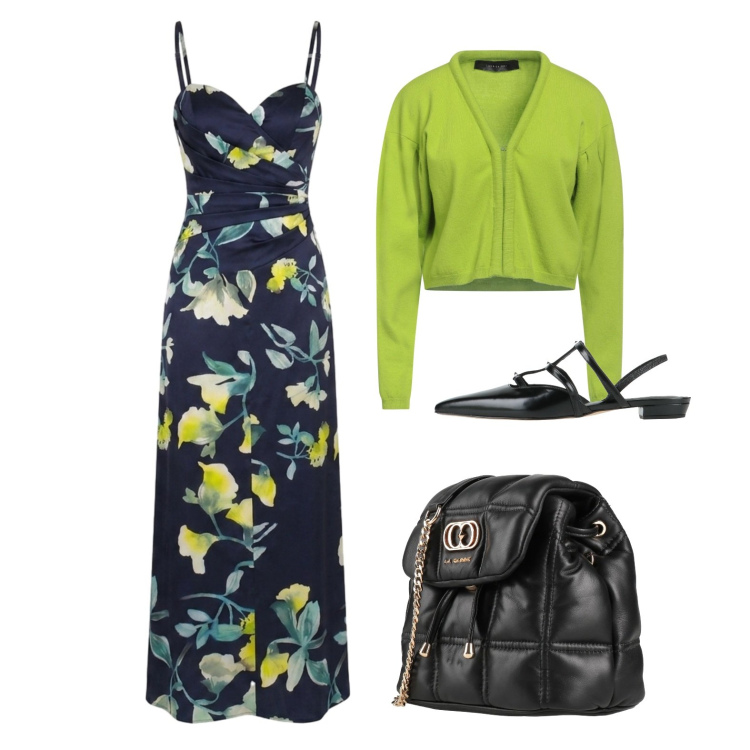 Outfit donna - Benvenuto settembre !. Stile Casual chic per Ufficio. Abbinamento con cardigans, valigie, ballerine, vestiti lunghi.