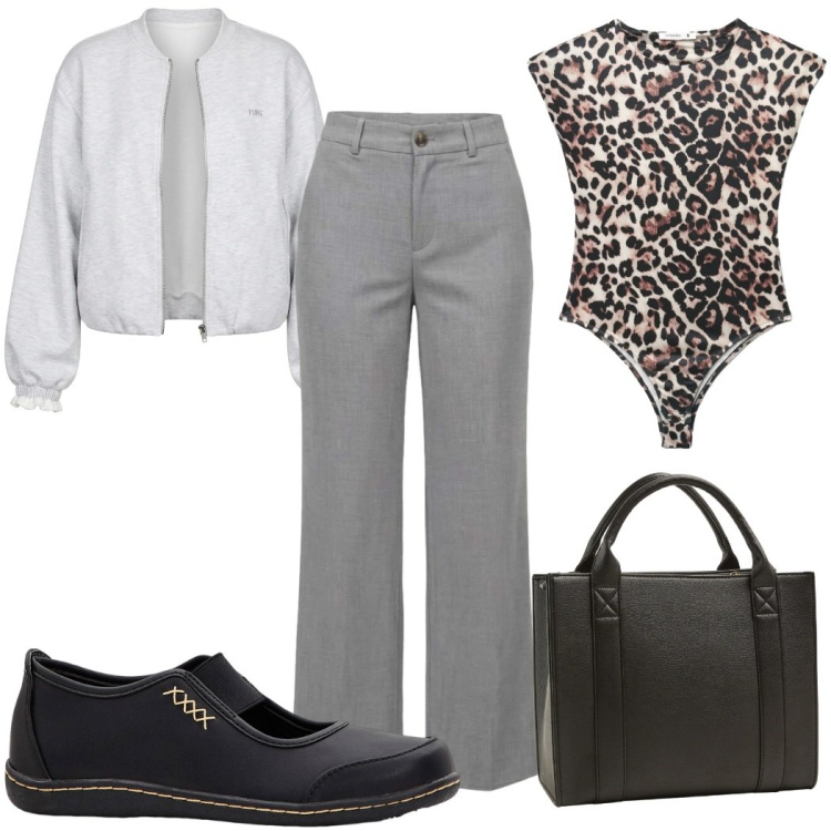 Outfit donna - Total look #2461950. Stile Trendy per Tutti i giorni. Abbinamento con ballerine, top, borse tote, pantaloni, felpe.