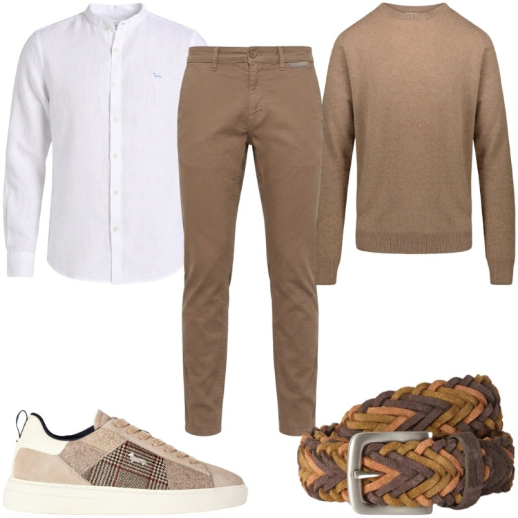 Outfit uomo - Back to routine alla moda !. Stile Casual per Tutti i giorni. Abbinamento con pantaloni, camicie, sneakers, cinture, maglieria.