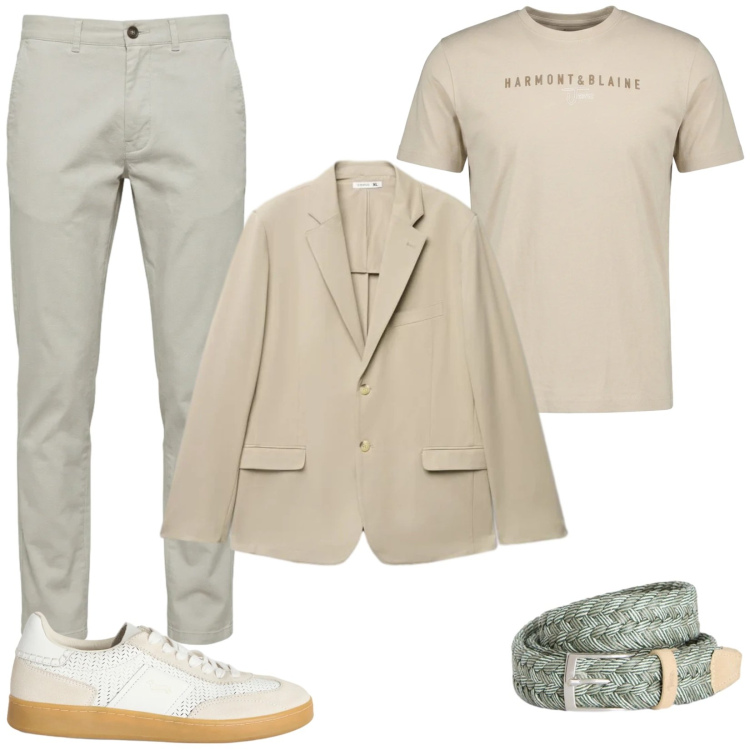Outfit uomo - Total look #2461976. Stile Business/Elegante per Ufficio. Abbinamento con sneakers, pantaloni, cinture, t-shirt, giacche.