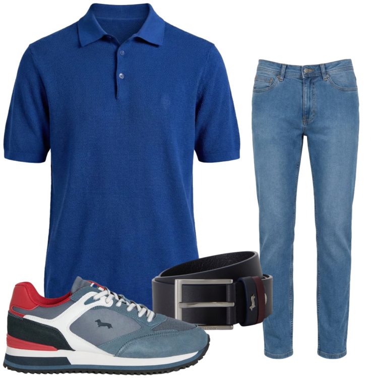 Outfit uomo - Total look #2462099. Stile Casual per Tutti i giorni. Abbinamento con jeans, polo, sneakers, cinture.