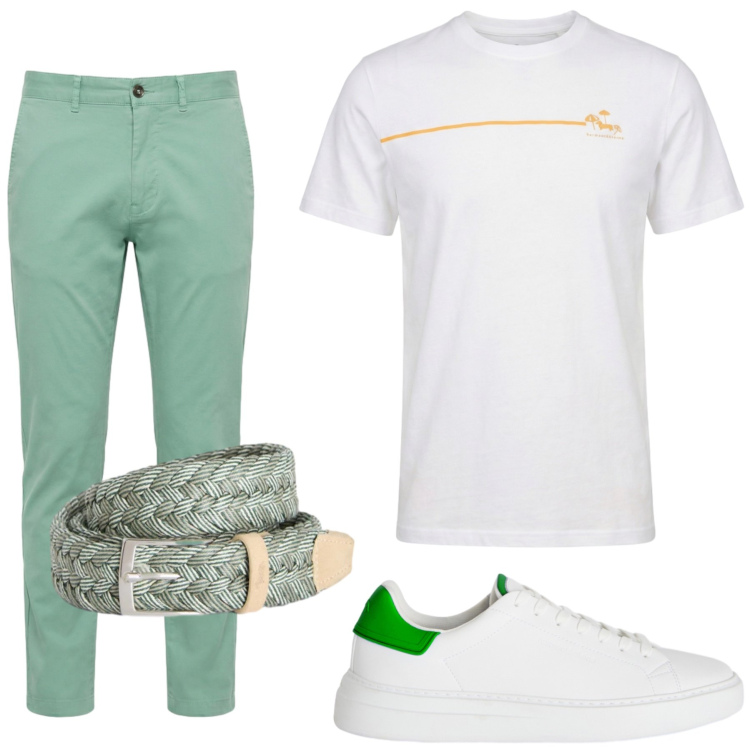 Outfit uomo - Total look #2462104. Stile Casual per Tutti i giorni. Abbinamento con t-shirt, pantaloni, cinture, sneakers.