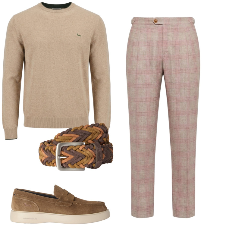 Outfit uomo - Total look #2462118. Stile Casual per Ufficio. Abbinamento con pantaloni, scarpe stringate, cinture, maglieria.