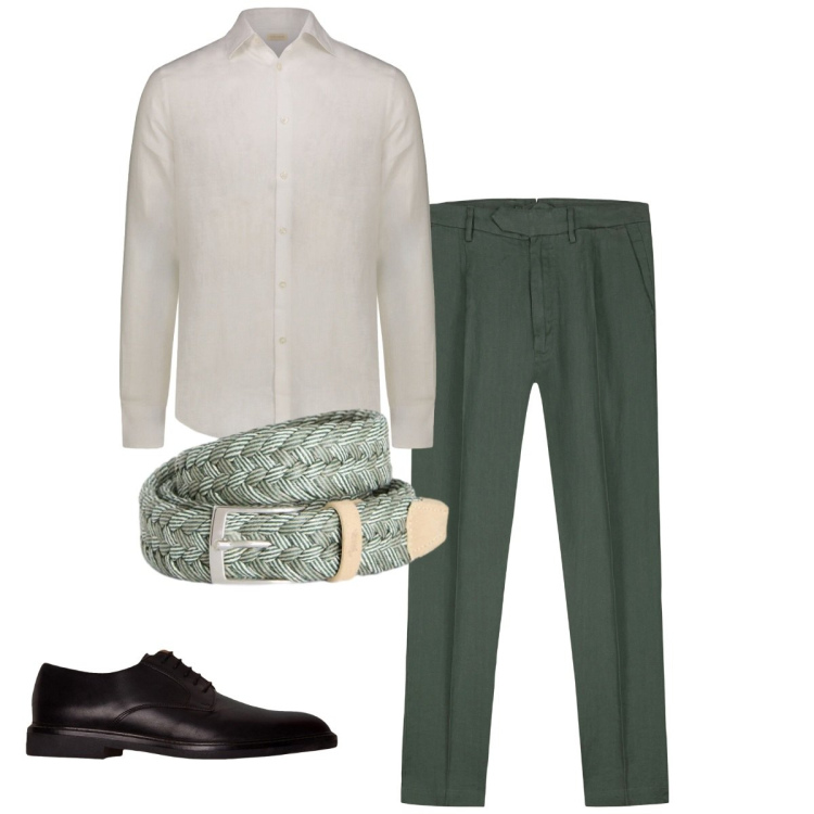 Outfit uomo - Total look #2462129. Stile Casual per Tutti i giorni. Abbinamento con cinture, scarpe stringate, pantaloni, camicie.
