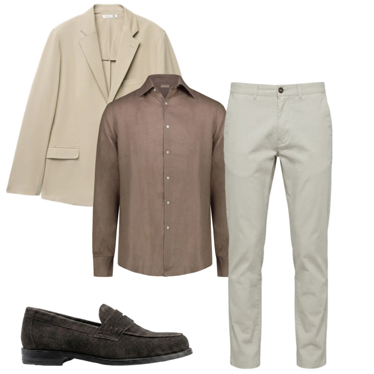 Outfit uomo - Total look #2462131. Stile Casual per Tutti i giorni. Abbinamento con pantaloni, giacche, camicie, scarpe stringate.