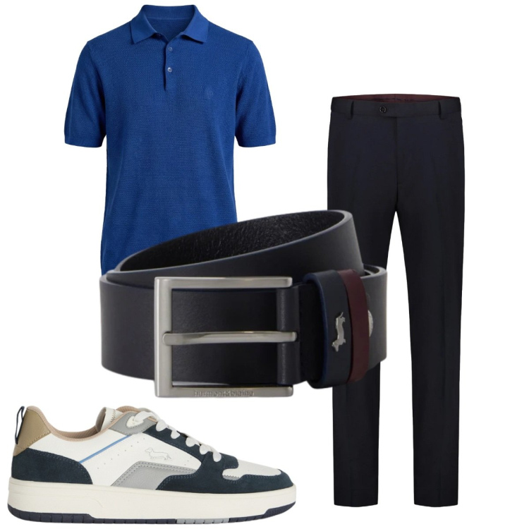 Outfit uomo - Total look #2462133. Stile Casual per Tutti i giorni. Abbinamento con polo, sneakers, cinture, pantaloni.