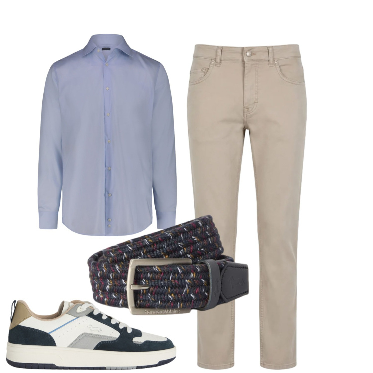 Outfit uomo - Total look #2462135. Stile Casual per Tutti i giorni. Abbinamento con pantaloni, sneakers, cinture, camicie.