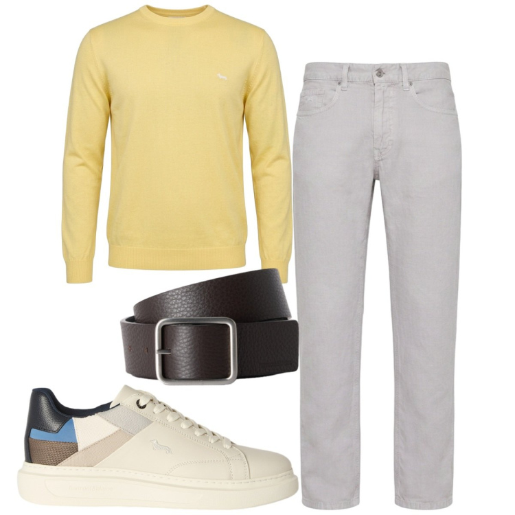 Outfit uomo - Total look #2462143. Stile Casual per Tutti i giorni. Abbinamento con pullovers, pantaloni, sneakers, cinture.
