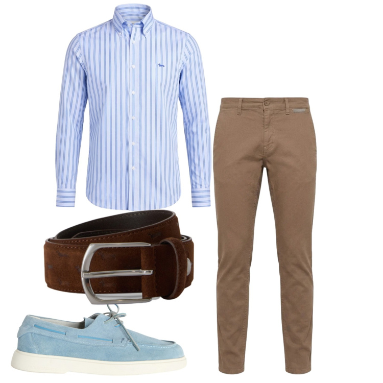 Outfit uomo - Total look #2462147. Stile Casual per Tutti i giorni. Abbinamento con scarpe stringate, pantaloni, camicie, cinture.
