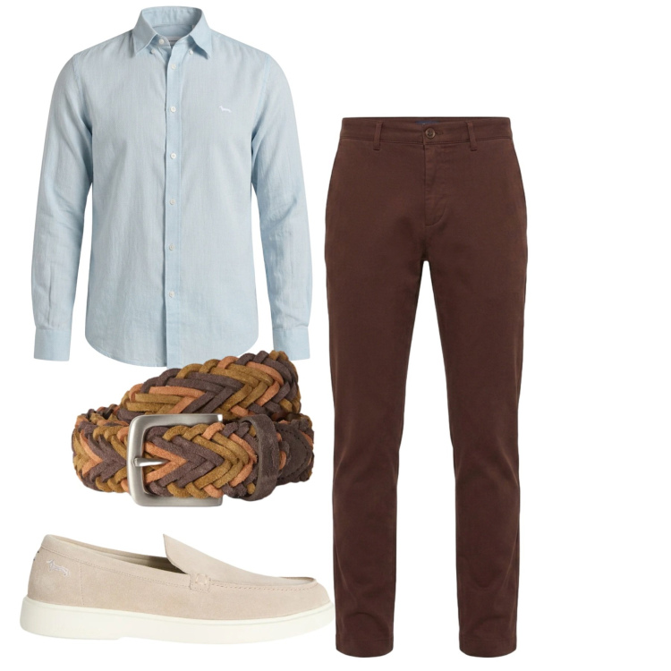 Outfit uomo - Total look #2462151. Stile Casual per Tutti i giorni. Abbinamento con scarpe stringate, cinture, camicie, pantaloni.