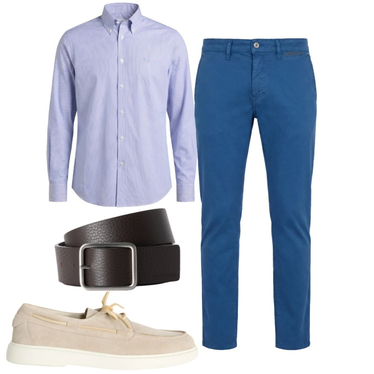 Outfit uomo - Total look #2462152. Stile Casual per Tutti i giorni. Abbinamento con pantaloni, scarpe stringate, camicie, cinture.