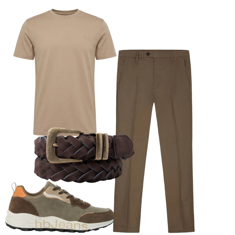 Outfit uomo - Total look #2462158. Stile Casual per Tutti i giorni. Abbinamento con t-shirt, sneakers, pantaloni, cinture.