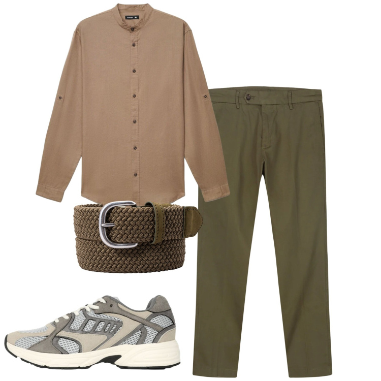 Outfit uomo - Total look #2462162. Stile Casual per Tutti i giorni. Abbinamento con camicie, sneakers, pantaloni chino, cinture.