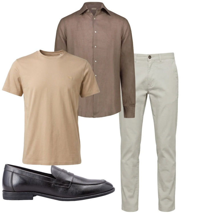 Outfit uomo - Total look #2462172. Stile Casual per Tutti i giorni. Abbinamento con t-shirt, pantaloni, scarpe stringate, camicie.