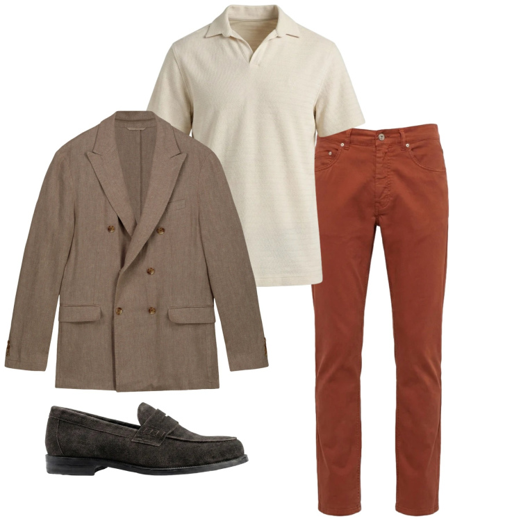 Outfit uomo - Total look #2462173. Stile Casual per Tutti i giorni. Abbinamento con pantaloni, polo, giacche, scarpe stringate.