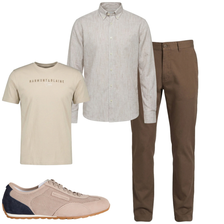 Outfit uomo - Total look #2462177. Stile Casual per Tutti i giorni. Abbinamento con sneakers, pantaloni, t-shirt, camicie.