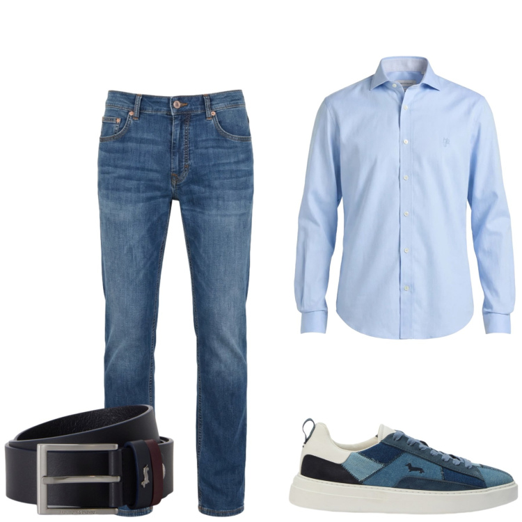 Outfit uomo - Total look #2462201. Stile Urban per Tutti i giorni. Abbinamento con jeans, camicie, sneakers, cinture.