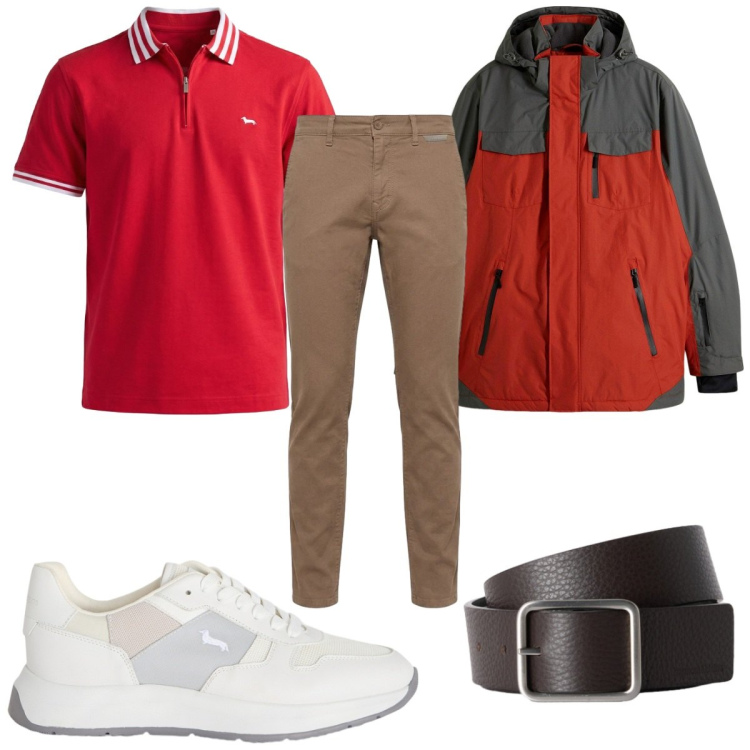 Outfit uomo - Total look #2462202. Stile Casual per Tutti i giorni. Abbinamento con giacche, sneakers, polo, pantaloni, cinture.
