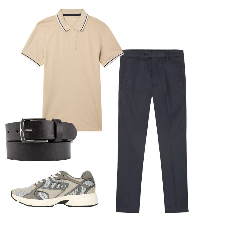 Outfit uomo - Total look #2462227. Stile Casual per Tutti i giorni. Abbinamento con polo, sneakers, pantaloni chino, cinture.