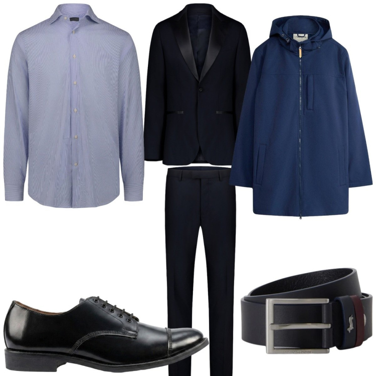 Outfit uomo - Total look #2462229. Stile Business/Elegante per Cerimonia. Abbinamento con giacche, cinture, abiti, camicie, scarpe stringate.