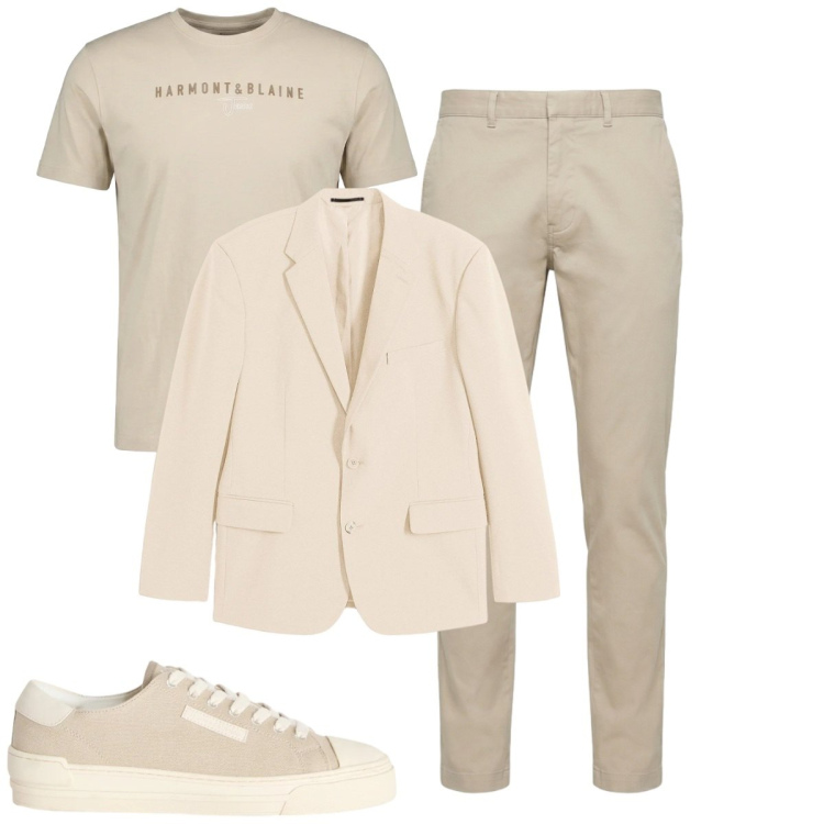 Outfit uomo - Total look #2462239. Stile Casual per Tutti i giorni. Abbinamento con giacche, sneakers, pantaloni, t-shirt.
