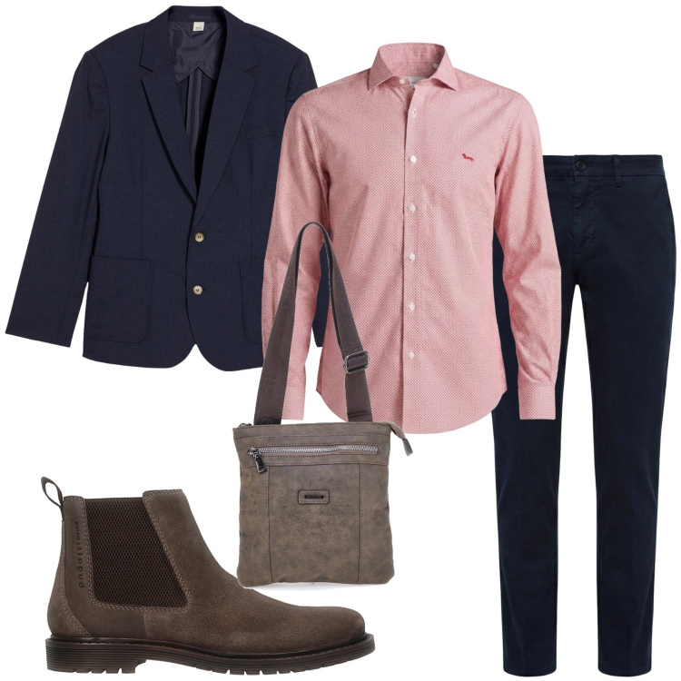 Outfit uomo - Camicia in cotone. Stile Casual per Tutti i giorni. Abbinamento con giacche, camicie, pantaloni, portafogli, stivali e stivaletti.