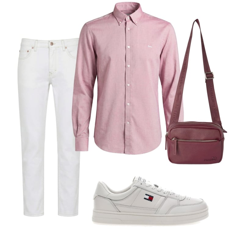 Outfit uomo - Total look #2462697. Stile Trendy per Tutti i giorni. Abbinamento con jeans, camicie, borse sportive, sneakers.