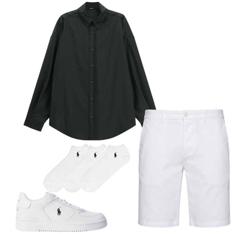 Outfit uomo - My wonderful teenager. Stile Trendy per Serata speciale. Abbinamento con bermuda, camicie, sneakers, calzini.