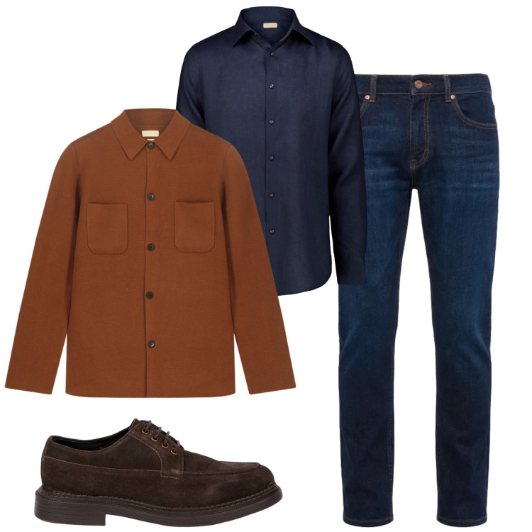 Outfit uomo - City. Stile Urban per Tutti i giorni. Abbinamento con jeans, scarpe stringate, camicie, cappotti.