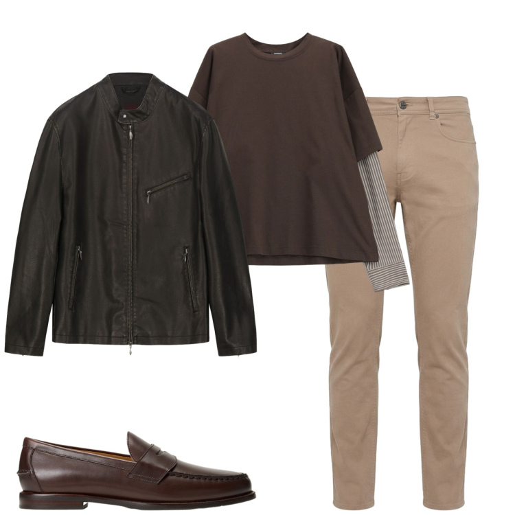 Outfit uomo - Total look #2462858. Stile Trendy per Tutti i giorni. Abbinamento con pantaloni, t-shirt, giacche, scarpe stringate.