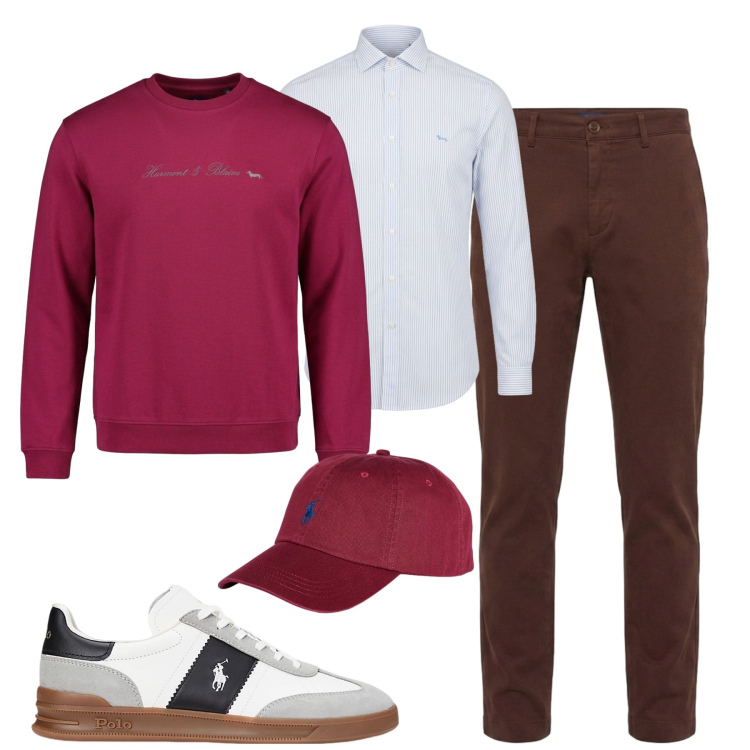 Outfit uomo - City. Stile Casual per Tutti i giorni. Abbinamento con pantaloni, felpe, camicie, sneakers, cappelli con visiera.
