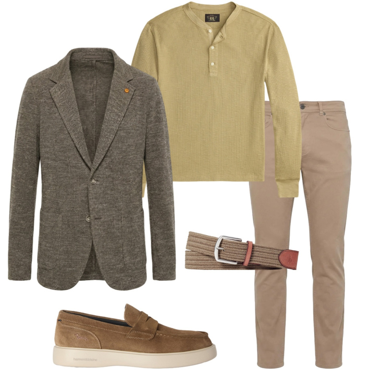Outfit uomo - Blazer destrutturato. Stile Urban per Ufficio. Abbinamento con giacche, scarpe stringate, pantaloni, cinture, t-shirt.