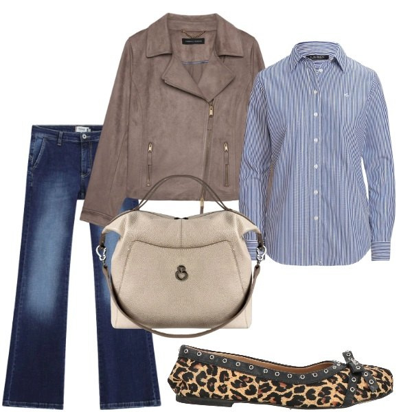 Outfit donna - Settembre. Stile Casual chic per Tutti i giorni. Abbinamento con ballerine, jeans, giacche, borse a mano, camicie.